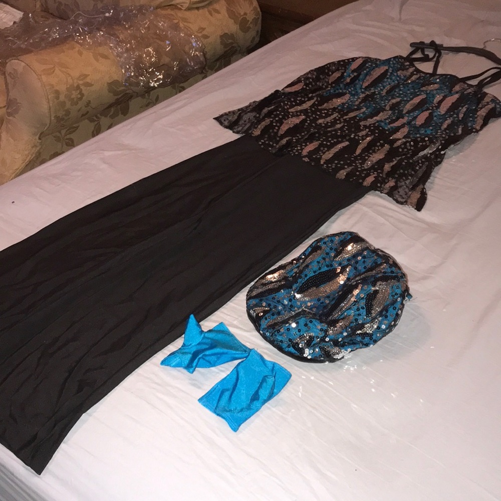 Jazz Dance Leotard Outfit w Hat&Gloves